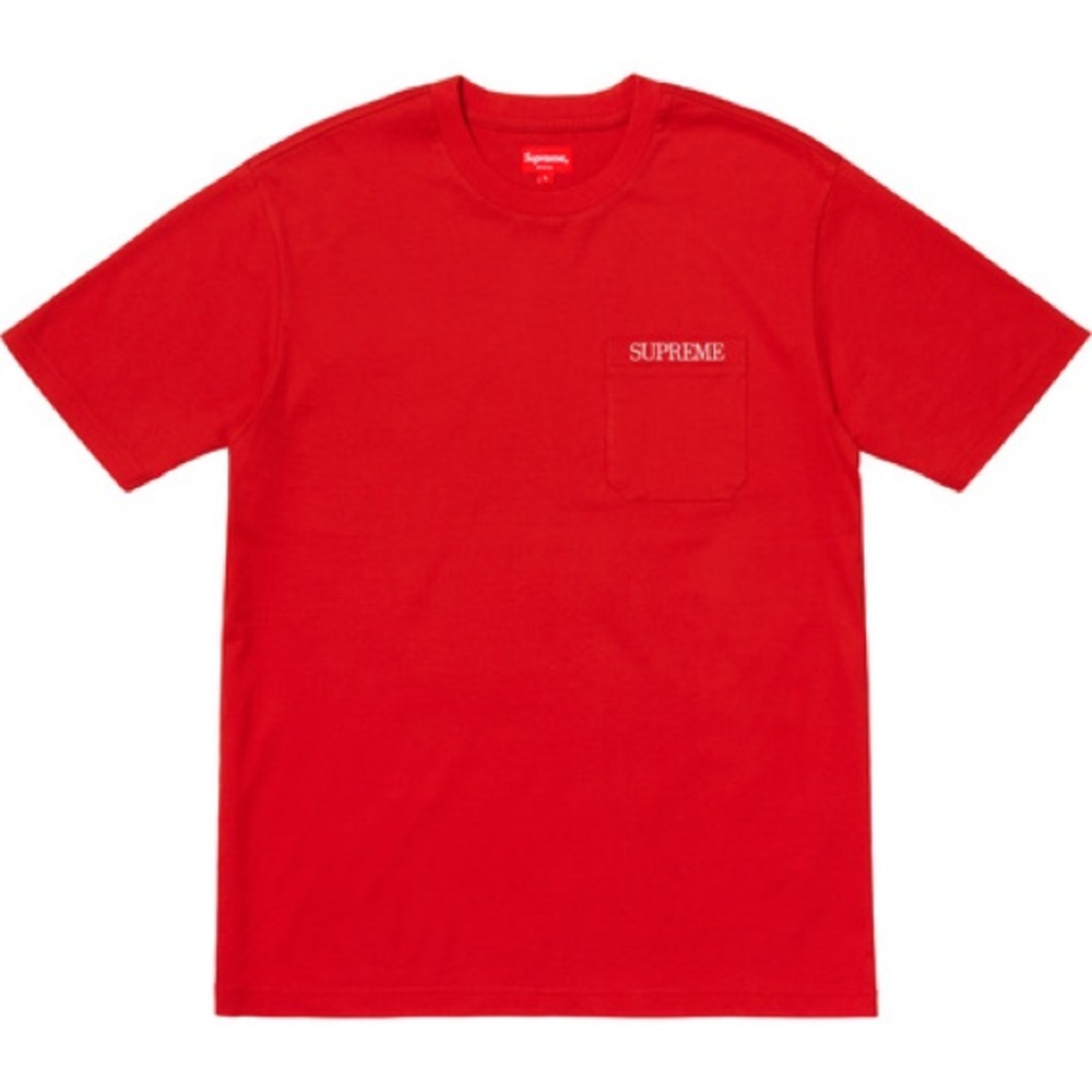 Supreme Embroidered Pocket T-Shirt (Red)